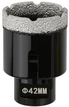 Vearter Carotteuse diamantée à sec 42 mm, raccord fileté M14, scie cloche soudée sous vide pour maçonnerie, couronne de forage diamantée pour carrelage, marbre, granit, porcelaine, béton et pierre de