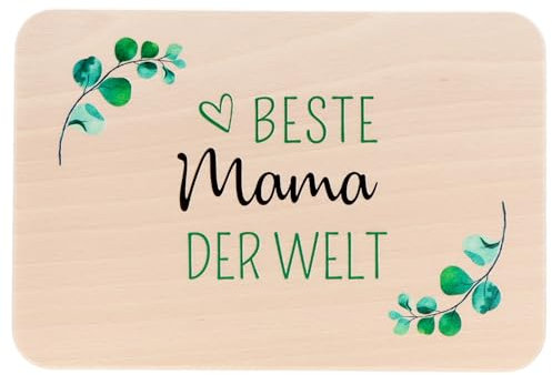 Spruchreif | Frühstücksbrettchen aus Holz mit hochwertigem UV-Druck | Geschenkidee für Mama | Farbiges Brettchen Beste Mama