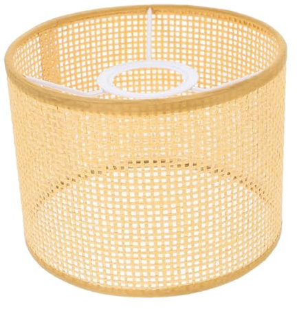 Ciieeo Pantalla De Lámpara De Ratán Pantalla De Tambor Retro Pantalla De Lámpara De Mimbre Pequeña Reemplazo De Pantalla Tejida Para Lámparas De Pie Lámpara Colgante Apliques De Pared