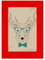 Bilderrahmen mit Brille und Hirsch, gestreift, Rot