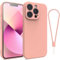 Andwing For iPhone 13 Pro Case Silicone Case Soft Ultra Phone Case Slim Protective Shockproof Cover Scratch-Resistant Microfiber Lining, 6.1 Pink