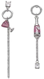 LCDIUDIU Weinglas Und Flaschenohrringe,Asymmetrische,Modische,Lange Quaste,Herz-Zirkon,Hypoallergene Ohrstecker,Baumelnde Ohrringe,Exquisiter Schicker Schmuck,Ohrring,Valentinstagsgeschenk