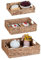 Relaxdays Tablett Wasserhyazinthe, 3er Set, Esstablett mit Griffen, geflochtenes Tragetablett, 3 Größen, eckig, Natur