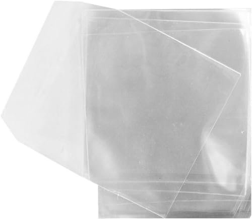 SQUADO - 100 bustine per CD e DVD trasparenti in plastica pvc con aletta di chiusura