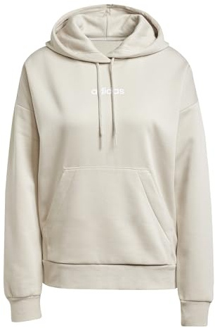 adidas Damen Essentials LINEAR Fleece Hoodie, Wonder Alumina/White, XXL