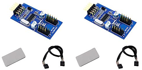 Vklopdsh 2X 9Pin USB Header Stecker 1 bis 2 Buchse Erweiterungs Splitter Kabel Anschluss Adapter USB HUB Erweiterungs Karte für Desktop