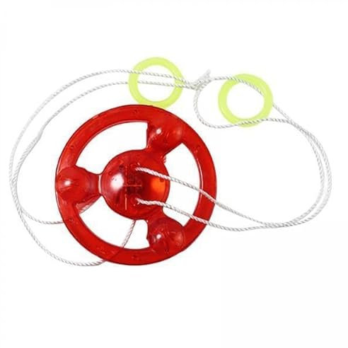 Baoblaze 4X Neuheit Rotating Gyro, Rotating Wheel, Pulling String Schwungrad, Whistle Creative Hand Pull Rope Schwungrad Spielzeug für Kinder, Kindergeschenk