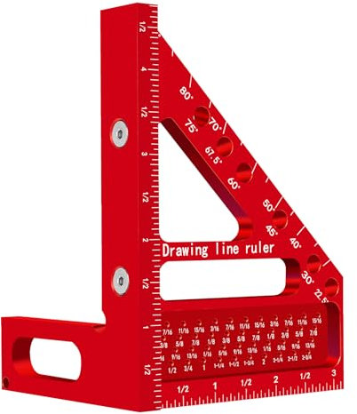 3D Multi-Angle Carpenter Hole Scribing Ruler, Aluminum Alloy Multi Angle Measuring Ruler, 22.5-90 Degree Woodworking Protractor, Versatile Woodworking Tool for Engineer Carpenter Crafting
