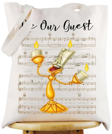 G2TUP Beauty Beast Lumiere Tote Bag Belle & Lumiere Fans Geschenk Be Our Guest Lumiere Umhängetasche Beauty Beast Merch, Be Our Guest
