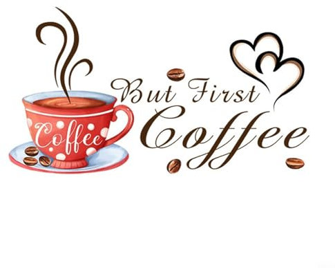 Adhesivo de pared para taza de café, vinilo extraíble, mural artístico para decoración del hogar, cocina, restaurante