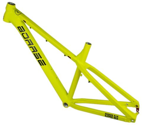 UIOPPOI Hardtail-Mountainbike-Rahmen, 26/27,5 x 17 Zoll, MTB, starrer Rahmen, Steckachse, 12 x 142 mm, Aluminiumlegierung, Scheibenbremsrahmen, Innenführung (Farbe: Geel)