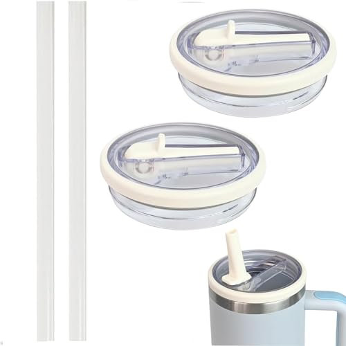 4 PCS Stanley Cup Lid, Stanley Flip Straw Lid, 40 Oz Tumbler Lids,Splash Resistant Cup Lids for Stanleys, Compatible with Stanley Cup Accessory Tumbler with Straw Hole