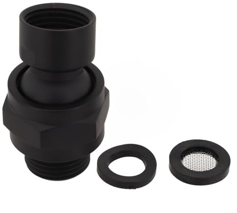 HEBEOT Duschanschluss, Kugel-Drehgelenk-Duschkopf-Adapter, Messing, Duschanschluss für Standard-G 1/2 gerades Gewinde Dusche und Duschköpfe 4,9 cm (schwarz)
