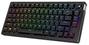 HyperX Alloy Rise 75 Wireless – Hot-Swappable 75% Mechanical Gaming Keyboard, PC, Up to 80 Hours Backlighting On, Dual Wireless 2.4GHz & Bluetooth