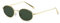 QVKUUT Retro Oval MetallrahmenSonnenbrille für Damen Herren(Gold/dunkelgrün)