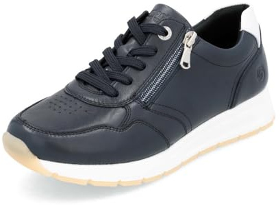 Remonte Damen Low-Top Sneaker D2G01, Frauen Halbschuhe,lose Einlage,Laufschuhe,schnürschuhe,schnürer,Plateausohle,Sportschuhe,blau Kombi (14),44 EU