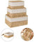 HJYDGJ Lot de 3 paniers de rangement bohème avec couvercle - Panier d'étagère carré tressé en corde de papier beige