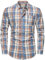 Men's Checked Shirt Mens Shirts Short Sleeve and Long Sleeve Cotton Casual Shirt for Men (UK, Alpha, XL, Regular, Regular, Blue Long Sleeve)