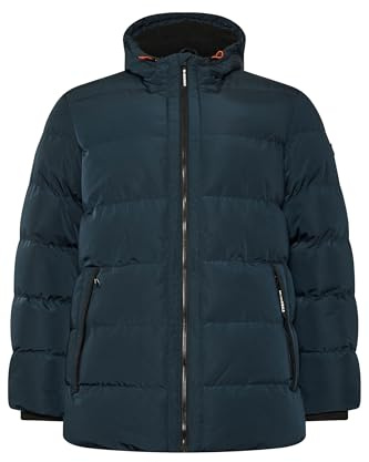 BadRhino Big & Tall Hooded Logo Puffer Jacket - Men's - Plus Size Curve