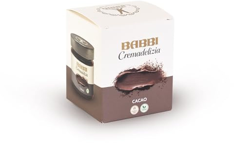 Cremadelizia Cacao Babbi, Crema Spalmabile Vegan e Senza Glutine, 260g di Crema Intensa al Cacao, Ideale su Pane, al Cucchiaio o per Dolci Fatti in Casa
