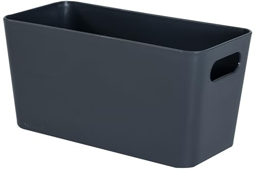 #11 3x Ordnungsbox 10cm hoch ANTHRAZIT 20x10x10cm 1,4L Kunststoff Bad Korb