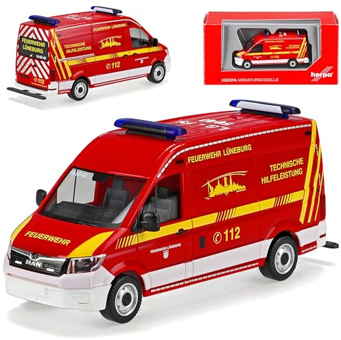 MAN TGE Kasten Feuerwehr Lüneburg Technische Hilfeleistung Baugleich VW Volkswagen Crafter Ab 2016 H0 1/87 Herpa Modell Auto