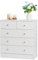 LEADZM Commode Blanche à 5 tiroirs, Meuble Rangement, Commode Chambre Commode avec tiroirs, Armoire à tiroirs 66 * 33 * 76cm