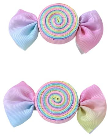 2-teiliges Haarspangen Set Für Mädchen Cartoon Tiere Und Regenbogen Süßigkeiten Designs Haarnadel Einzigartiger Haarschmuck Für Den Täglichen Gebrauch