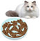 Gamelle anti-glouton en céramique pour chat avec nourriture lente, bord surélevé, gamelle en forme de poisson pour animaux de compagnie, gamelle anti-vomissements, facile à nettoyer, gamelle pour