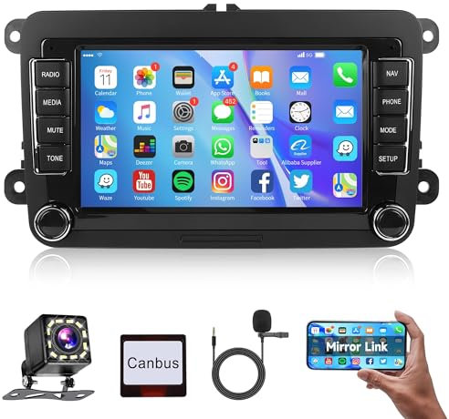 Android Car Stereo Radio For VW Passat Jetta Tiguan Golf MK5 MK6 T5 EOS Polo with GPS Navigation, Rimoody 7 Inch Touch Screen Car Radio Mirror Link Bluetooth FM RDS EQ SWC UI Backup Camera