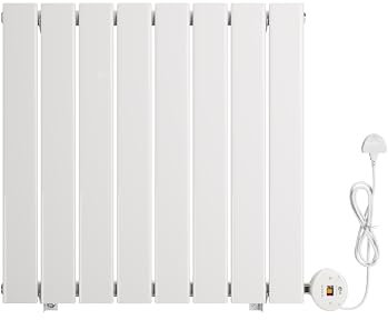 ELEGANT 600W Smart WiFi Thermostatic Electric Radiator, Wall Mounted Designer Panel Heater with 7d/24h Timer & LCD Display, White, 600x604mm