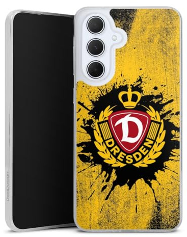 Slim Case kompatibel mit Samsung Galaxy A 36 5G Silikon Handyhülle transparent Hülle extra dünn SG Dynamo Dresden Fußball Offizielles Lizenzprodukt