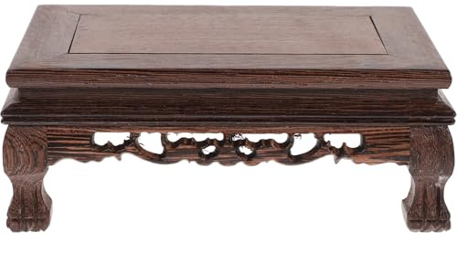 Lurrose Socle Bois pour Pot de Fleurs Style Chinois Support Artisanat Décoratif Bois de Base pour Vase et Ornement Intérieur Piédestal Élégant pour Salon