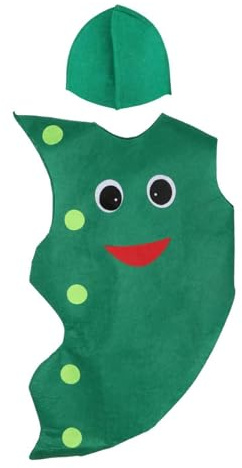 Zanthicia 2 Paket/los Lustige Gemüse Kostüm Phantasie Kleid Cosplay Party Outfit Mit Premium Non Woven Stoff Hut Dressing Up, Edamame