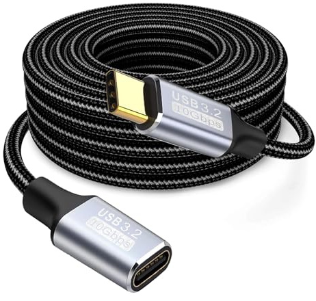 Voltrique 100W USB C Extension Cable [3.2/10Gbps] 4K 60Hz USB Type C Male to Female Fast Charge Data Transfer Extender Cord Compatible with MacBook Pro, IPad Pro, IPhone, XPS, Galaxy S23 S22 Ultra-3M