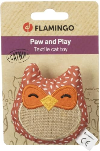 Flamingo Spielzeug JUPS Eule ORANGE/BRAUN 7,2x3x8CM