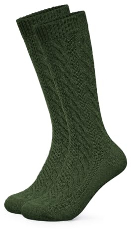 HerzSticht Chaussettes Longues Traditionnelles Bavaroise Homme lot de 1 (modèle: Bergdistel) Vert 43-46