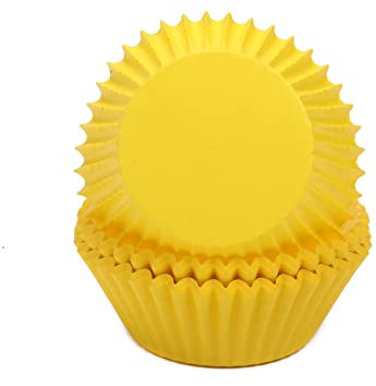Miss Bakery's House® Papierbackförmchen - Standard - Gelb - 75 Stück - Ø 5 cm x 3 cm - backfest - für Muffins und Cupcakes - Form zum Mitbacken im Ofen