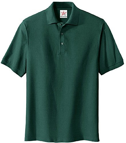 Plain Bottle Green Polo: Pique Shirt - 50% Cotton 50% Polyester Small