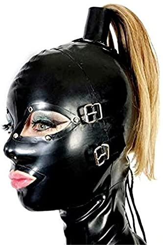 MFMYEE BDSM Latex Maske Gummi Fetisch Komplett Erotik Restrictions Bondage Maske,Cosplay-Halloween-Masken