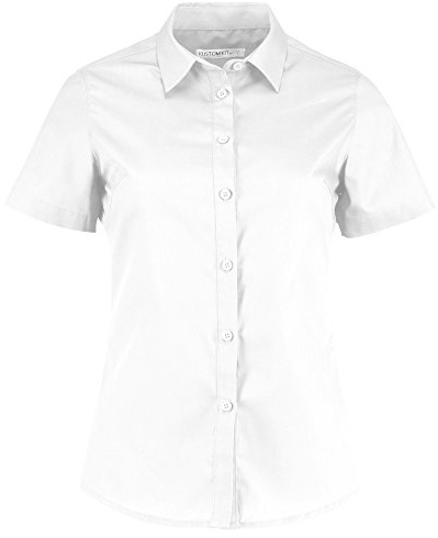 Kustom Kit Womens/Ladies Short Sleeve Poplin Shirt (24) (White)
