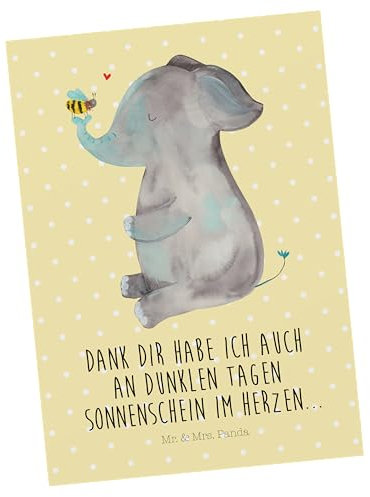 Mr. & Mrs. Panda Postkarte Elefant Biene - Geschenk, Heiratsantrag, Gute Laune, Ansichtskarten, Liebesspruch, Liebesbeweis, Einladung Geburtstag,