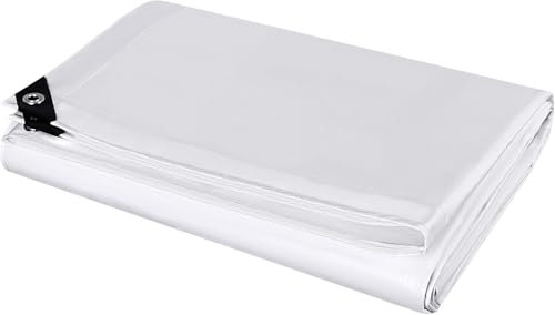 Laneetal Bâche de Protection en Polyéthylène 3x6m 280g/m² PE Bâche Imperméable Ultra Lourde et Résistante Revêtue des Deux côtés avec Oeillets en Aluminium Couverture Étanche pour Jardin,Weiß