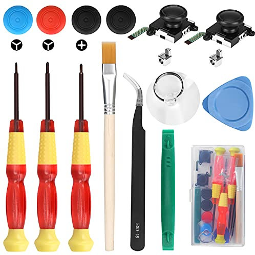Veperain 2 Recambios 3D de Joysticks Analógicos para Nintendo Switch Joy con y Switch OLED, con Destornillador Herramientas de Reparación, 4 ThumbStick
