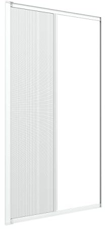 Zanzanet Zanzariera laterale orizzontale su misura porta finestra scorrevole avvolgibile rullo a molla frizione cassonetto 40mm antivento personalizzabile colori e reti Made in Italy Bianco