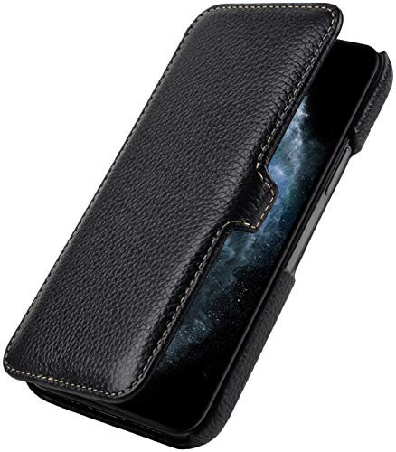 StilGut Cover a Libro Compatibile con iPhone 12 PRO Max (6.7) Custodia in Pelle con Chiusura cliip, apribile, Cover in Pelle - Nero
