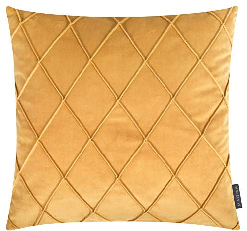 MAGMA-Heimtex Samt-Kissenhülle Nobless - 2er-Set - Made in Germany (Gold, 50 x 50)