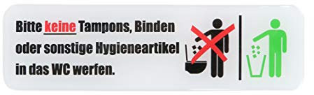 BIKE-label 3D Toiletten Klo Aufkleber Hygieneartikel Nicht in das WC 35 x 125 mm 900134