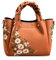 NICOLE & DORIS Elegant Handtasche Damen Shopper Tote PU-Leder Henkeltasche Frauen Schultertasche Bestickte Umhängetasche für Arbeit Schule Shoppin Braun