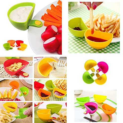 HK Online PK4 Sauce Clips -Chutney & Sauce Dipping Pots, Ketchup, Mayo & Chutney, BBQ